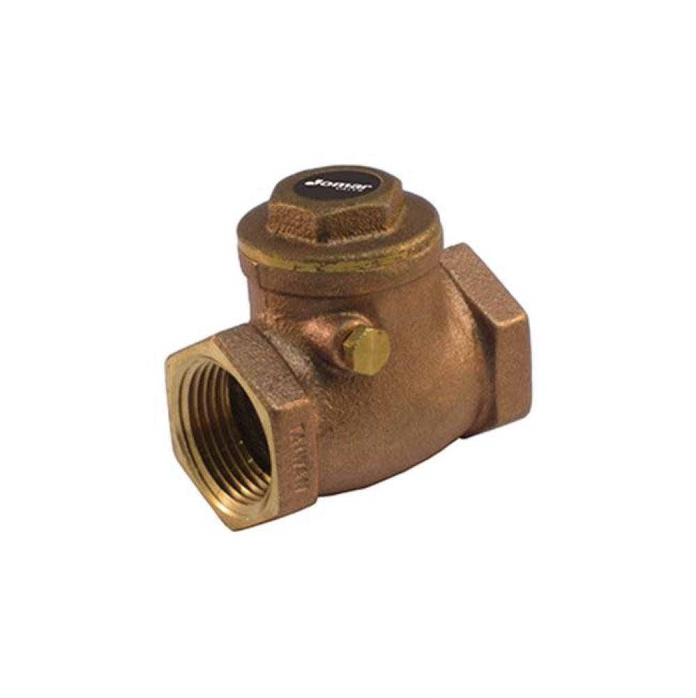 Regular Brass Horizontal Swing Check Valve, Threaded Connection, Class 125, 200 Wog 1-1/4'&ap