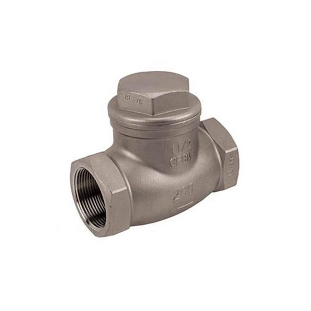 Stainless Steel Swing Check Valve, Threaded Connection, 200 Wog 2''