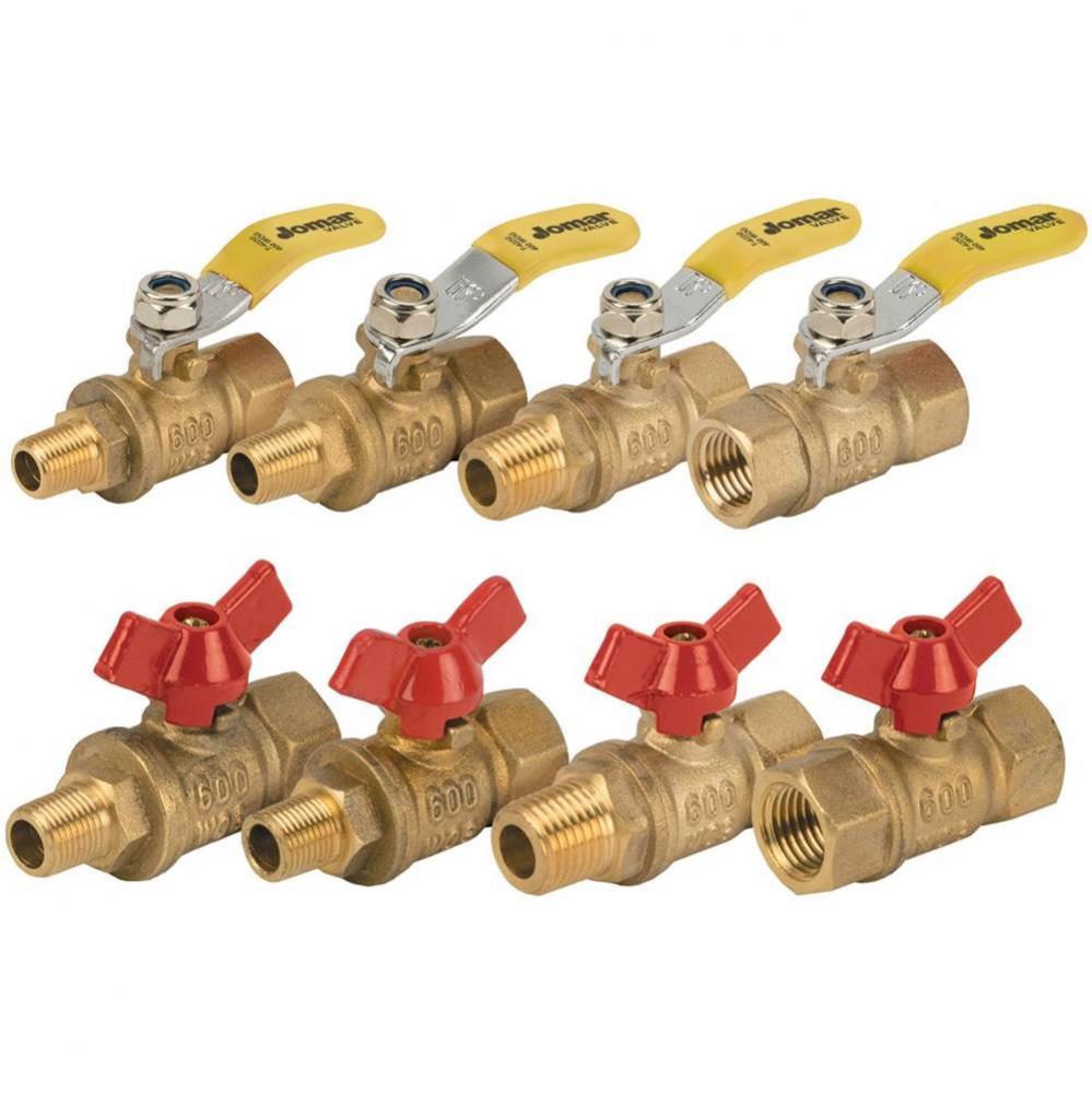 Threaded Connection, 2 Piece, Mini Valves, Full Port, 600 Wog 1/4'' Fip X 1/4'&apos