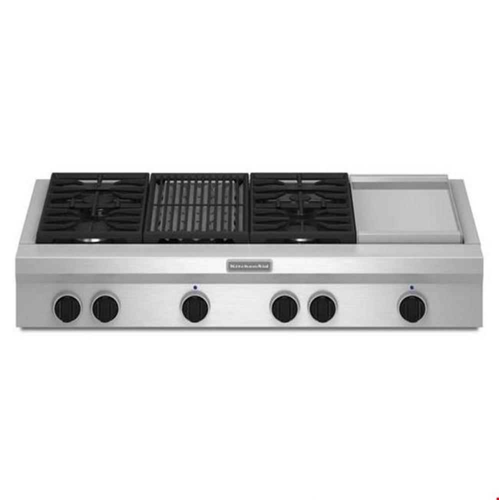48-Inch 4 Burner Gas Rangetop, Commercial-Style