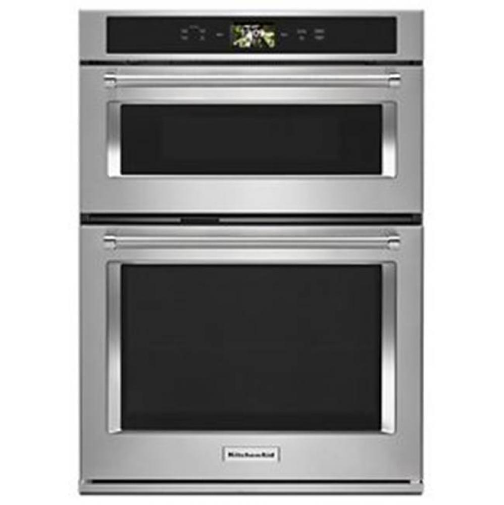 30'' Connected Combo Wall Oven, Wifi, Touch Lcd, Powered Accessories, 1.4 Cu. Ft Upper M