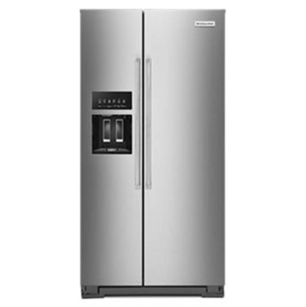Kitchenaid 23 Cu Ft, Counter Depth Sxs Refrigerator, Exterior Ice And Water Dispenser