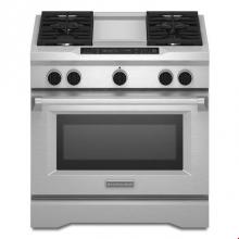 Kitchen Aid KDRS463VSS - 36 in. Self-Cleaning Commercial Style Freestanding Dual Fuel Range