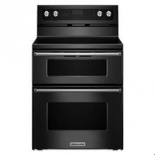 Kitchen Aid KFED500EBL - 30 in. Self-Cleaning Convection Freestanding Electric Double Oven Range