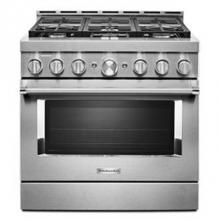 Kitchen Aid KFGC506JSS - 36'' Gas Commercial Style Range