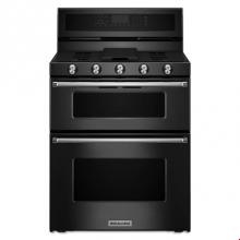 Kitchen Aid KFGD500EBL - 30 in. Self-Cleaning Convection Freestanding Gas Double Oven Range