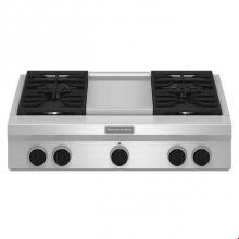 Kitchen Aid KGCU463VSS - 36 in. Commercial Style Built-In Gas Cooktop