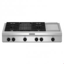 Kitchen Aid KGCU484VSS - 48-Inch 4 Burner Gas Rangetop, Commercial-Style