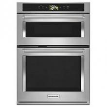 Kitchen Aid KOCE900HSS - 30'' Connected Combo Wall Oven, Wifi, Touch Lcd, Powered Accessories, 1.4 Cu. Ft Upper M