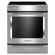 Kitchen Aid KSEB900ESS - 30 in. Self-Cleaning Convection Ceramic Glass Cooktop Slide-In Elec Range