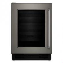 Kitchen Aid KUWL204EPA - 24'' Panel Ready Wine Cellar with Glass Door and Wood-Front Racks