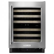 Kitchen Aid KUWR204ESB - 24'' Wine Cellar with Glass Door and Wood-Front Racks