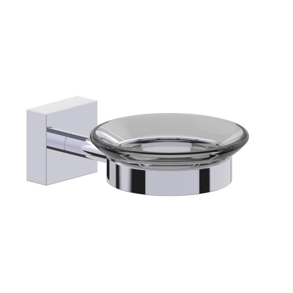 MADRID - Wall Mounted Soap Dish with Frosted Glass-Polished Chrome