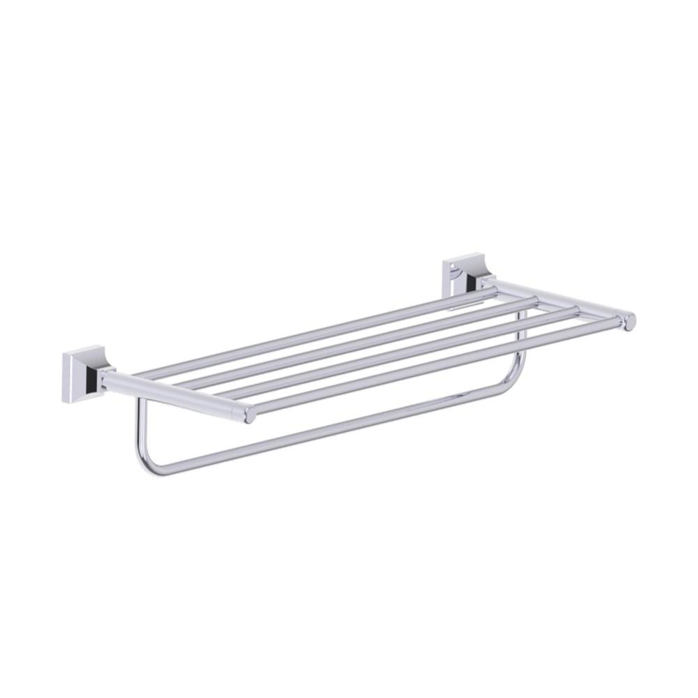 GLASGOW - Towel Shelf with Bathroom Towel Bar 21-inch-Polished Chrome