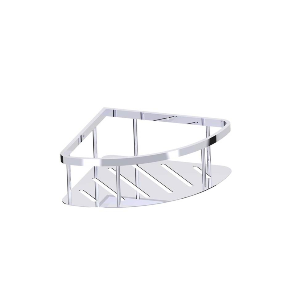 Bath & Shower Baskets - Deep Corner Wire Basket-Polished Chrome