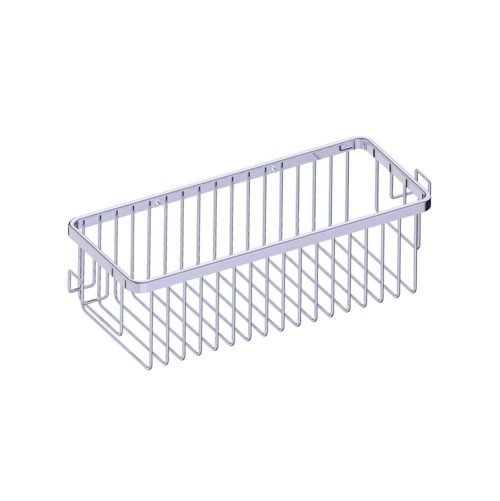 Bath & Shower Baskets - Single Wire Basket with Hooks-Polished Chrome