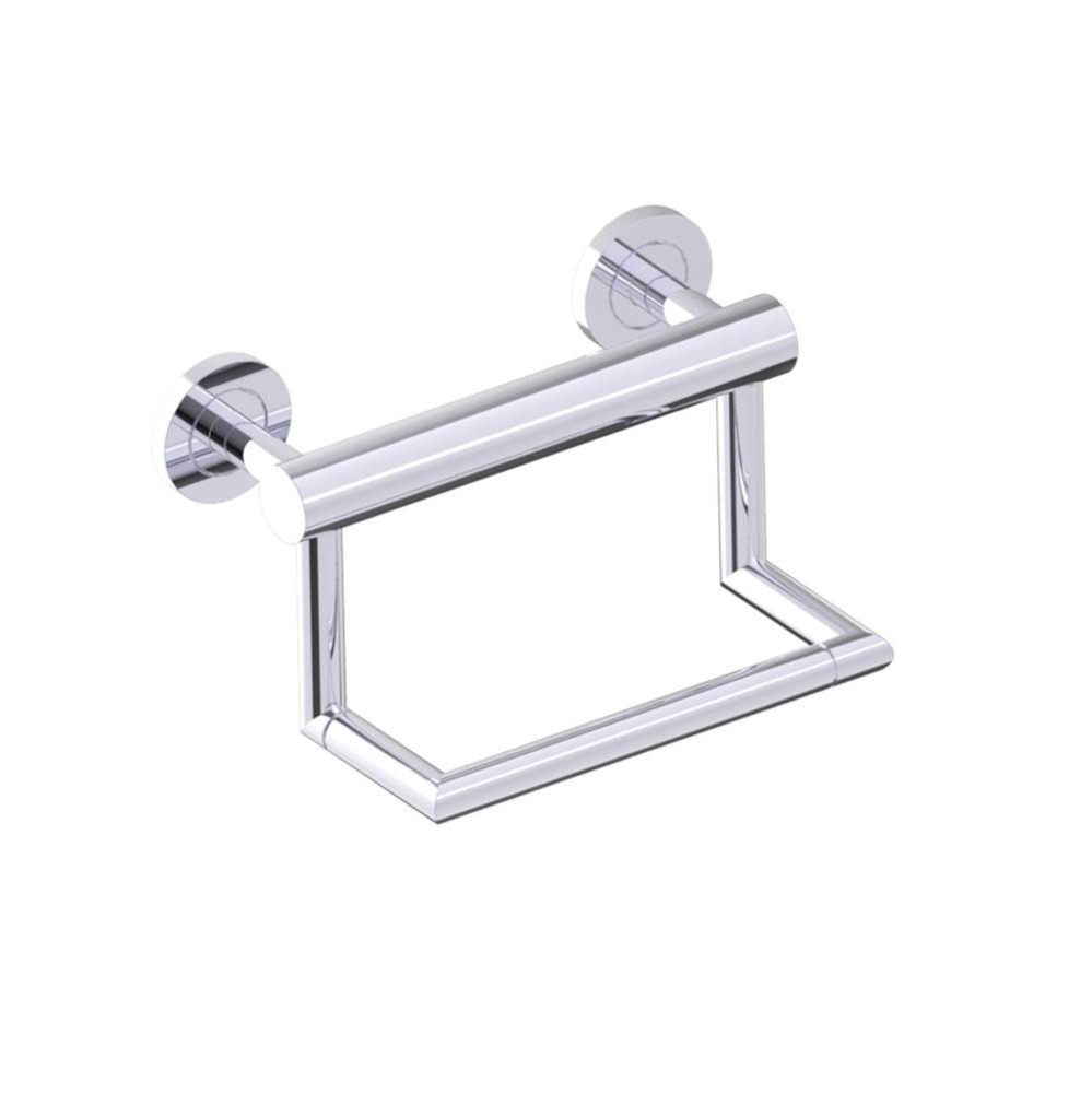 9-inch Pivot Grab Bar with Paper Holder-Polished Chrome