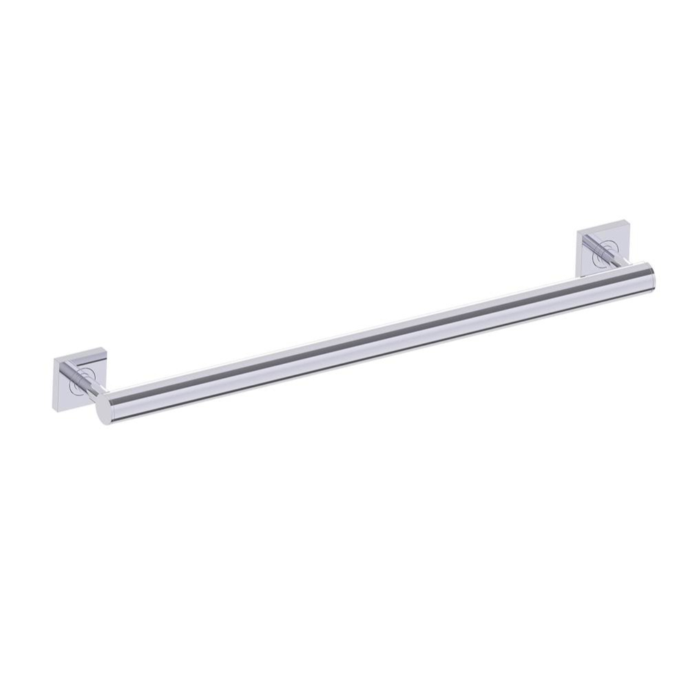 9400 Series 24-inch Round Grab Bar with Square Rosettes 35mm-Polished Chrome