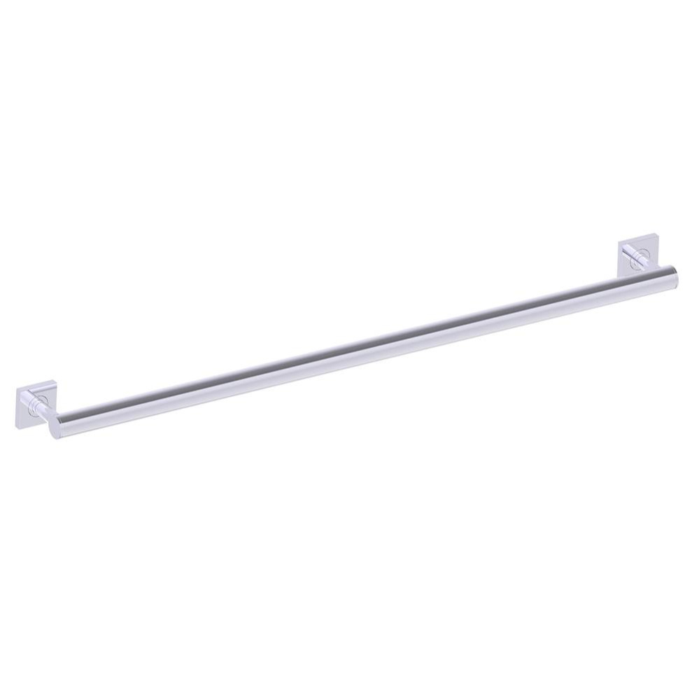 9400 Series 36-inch Round Grab Bar with Square Rosettes-Polished Chrome