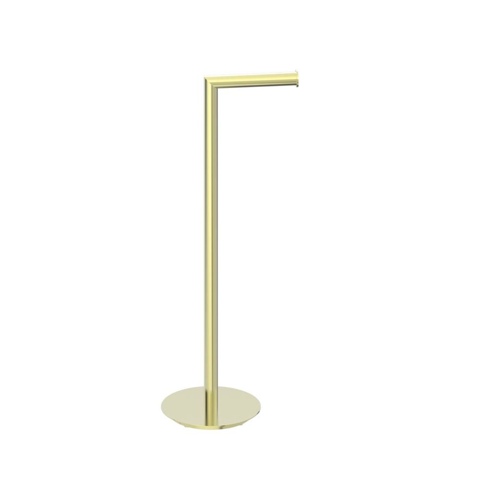Free Standing - Round Toilet Paper Holder-Brushed Brass