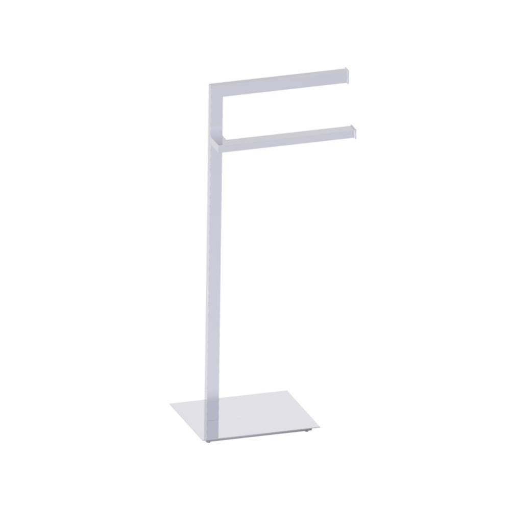 Free Standing - Square Double Towel Rail-Polished Chrome