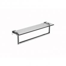 Kartners 262678-99 - MADRID -  24-inch Glass Shelf  with Towel Rail-Polished Chrome