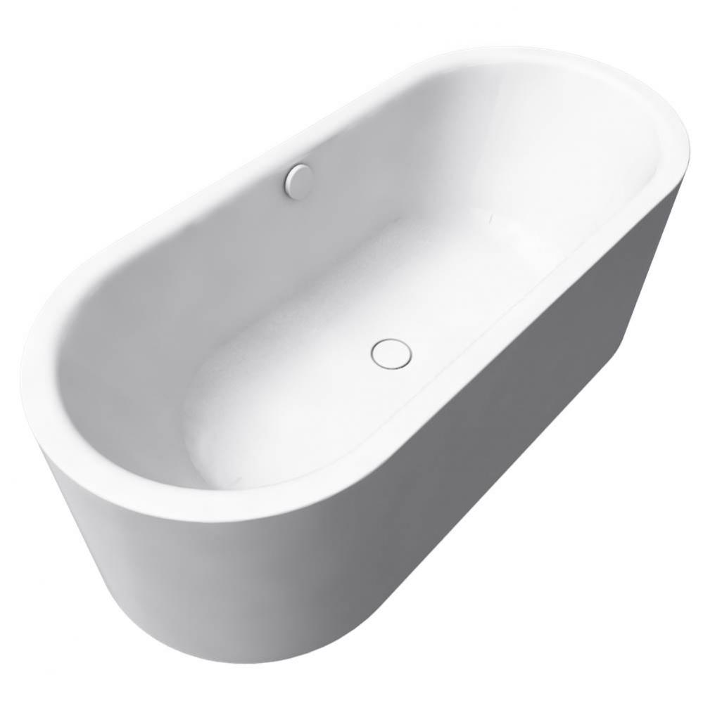 Heavy Gauge Titanium Steel Enamel Centro Duo Oval Masterpiece Free Standing Bathtub - Model 1127 -