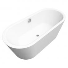 Kaldewei 202642810001 - Heavy Gauge Titanium Steel Enamel Masterpiece Classic Duo Oval Bathtub - Model 1111 -Brass Drain