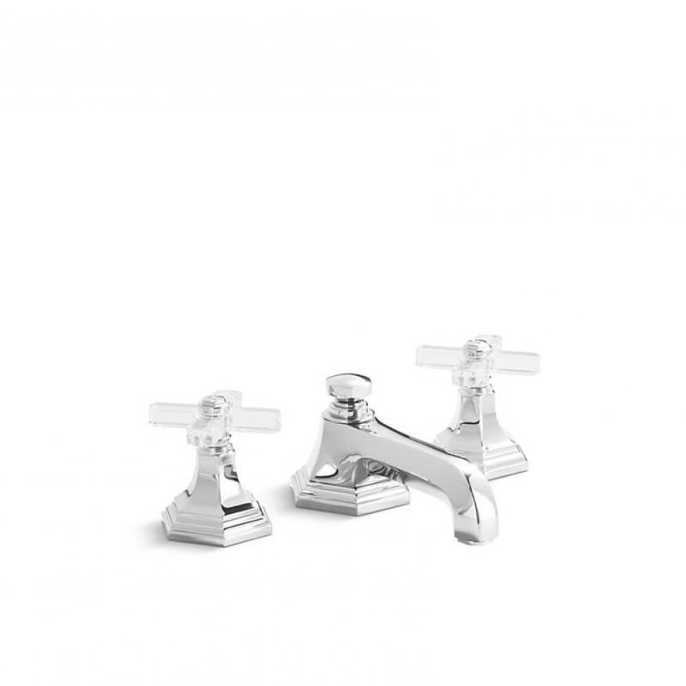 For Town Sink Faucet, Low Spout, Crystal Cross Handles