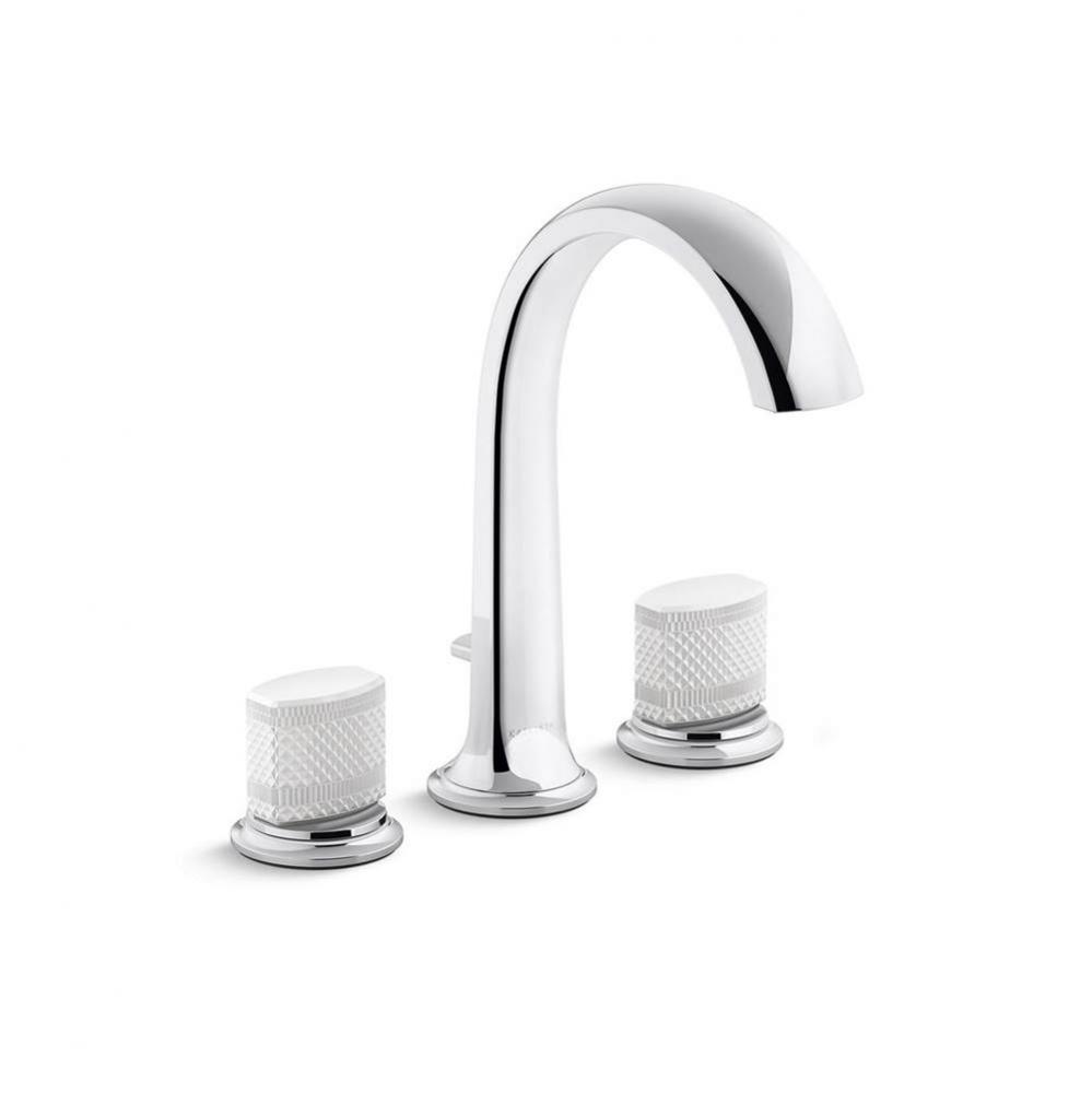 Script® Sink Faucet, Arch Spout, White Porcelain Knob Handles