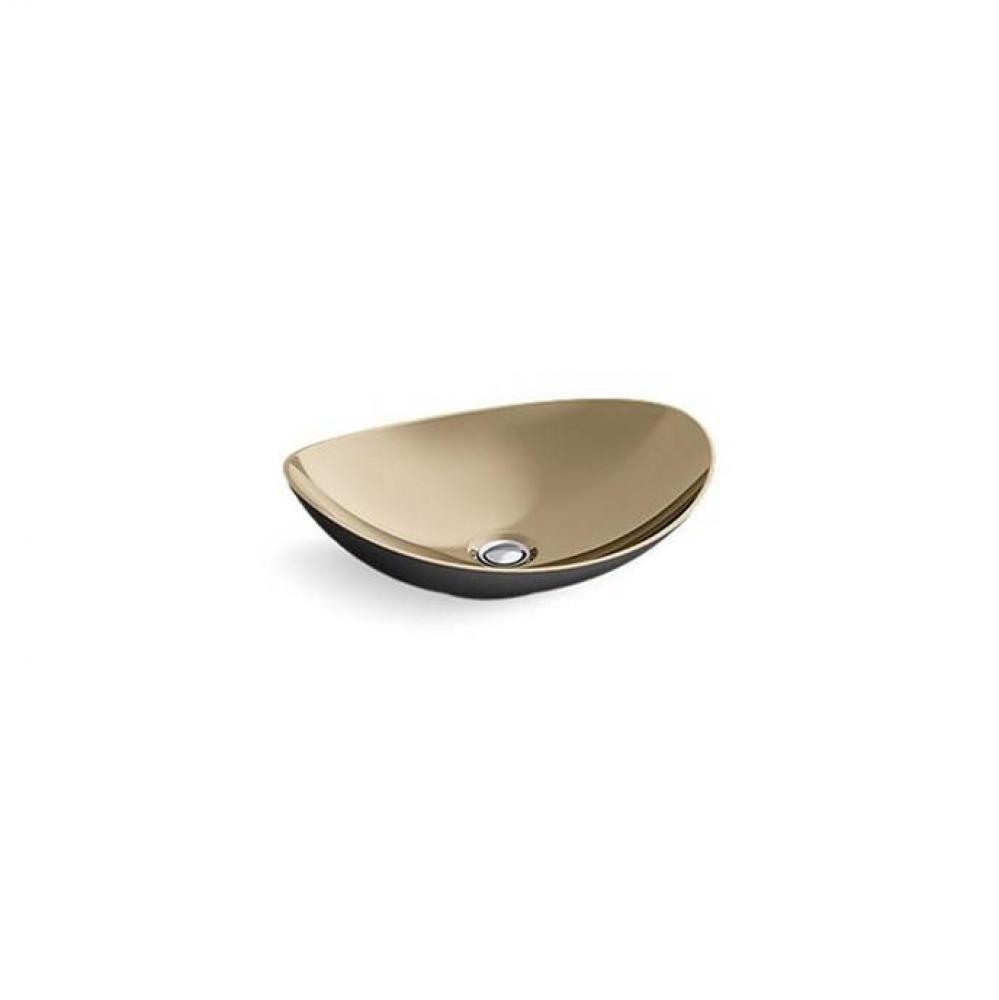 Myam™ Vessel, Matte Blk, Satin Bronze