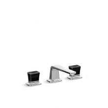 Kallista P24705-CB-CP - Per Se® Decorative Sink Faucet, Low Spout, Black Crystal Knob Handles