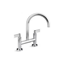 Kallista P25202-LV-CP - One™ Kitchen Deck-Mount Bridge Faucet, Lever Handles