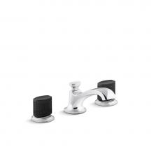 Kallista P25056-CMB-CP - Script® Sink Faucet, Low Spout, Black Porcelain Knob Handles