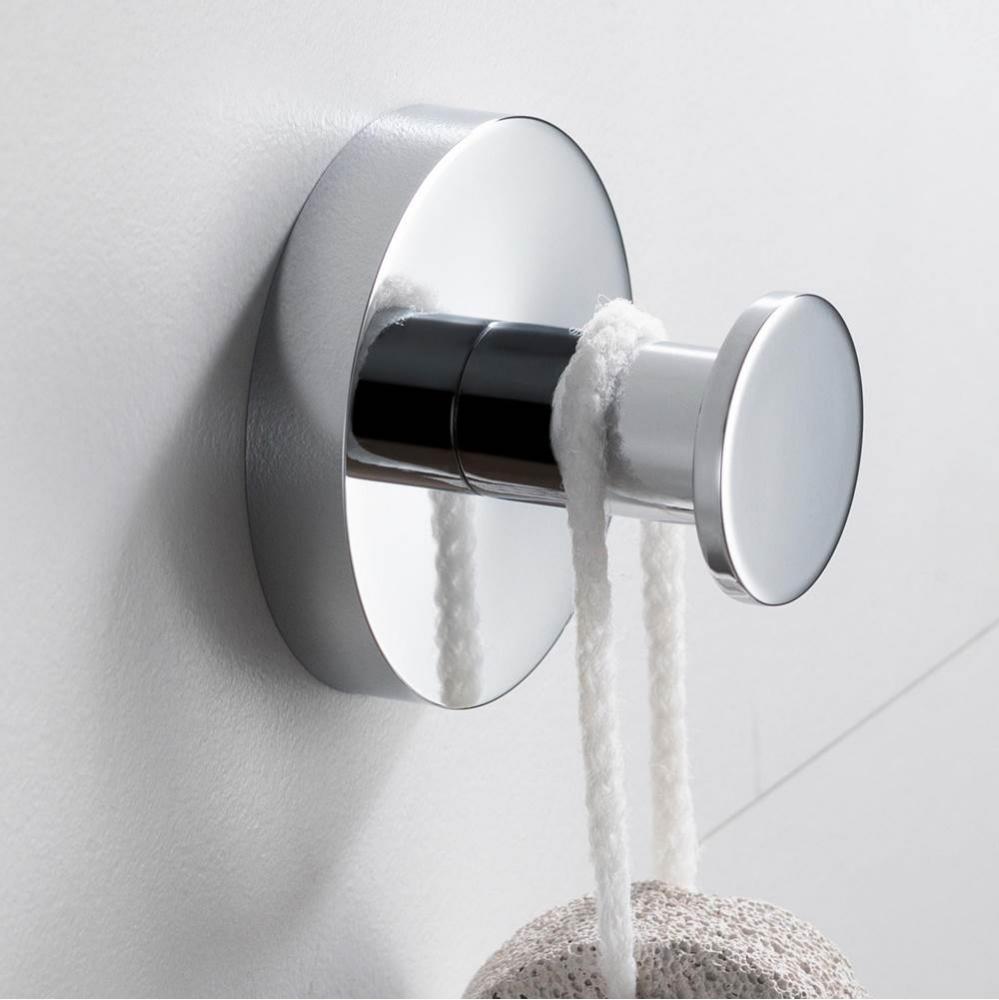 Elie Bathroom Robe and Towel Hook, Chrome Finish