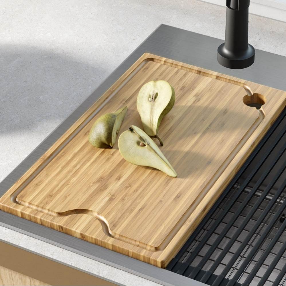 KRAUS Workstation Kitchen Sink 11 in. Solid Bamboo Cutting Board