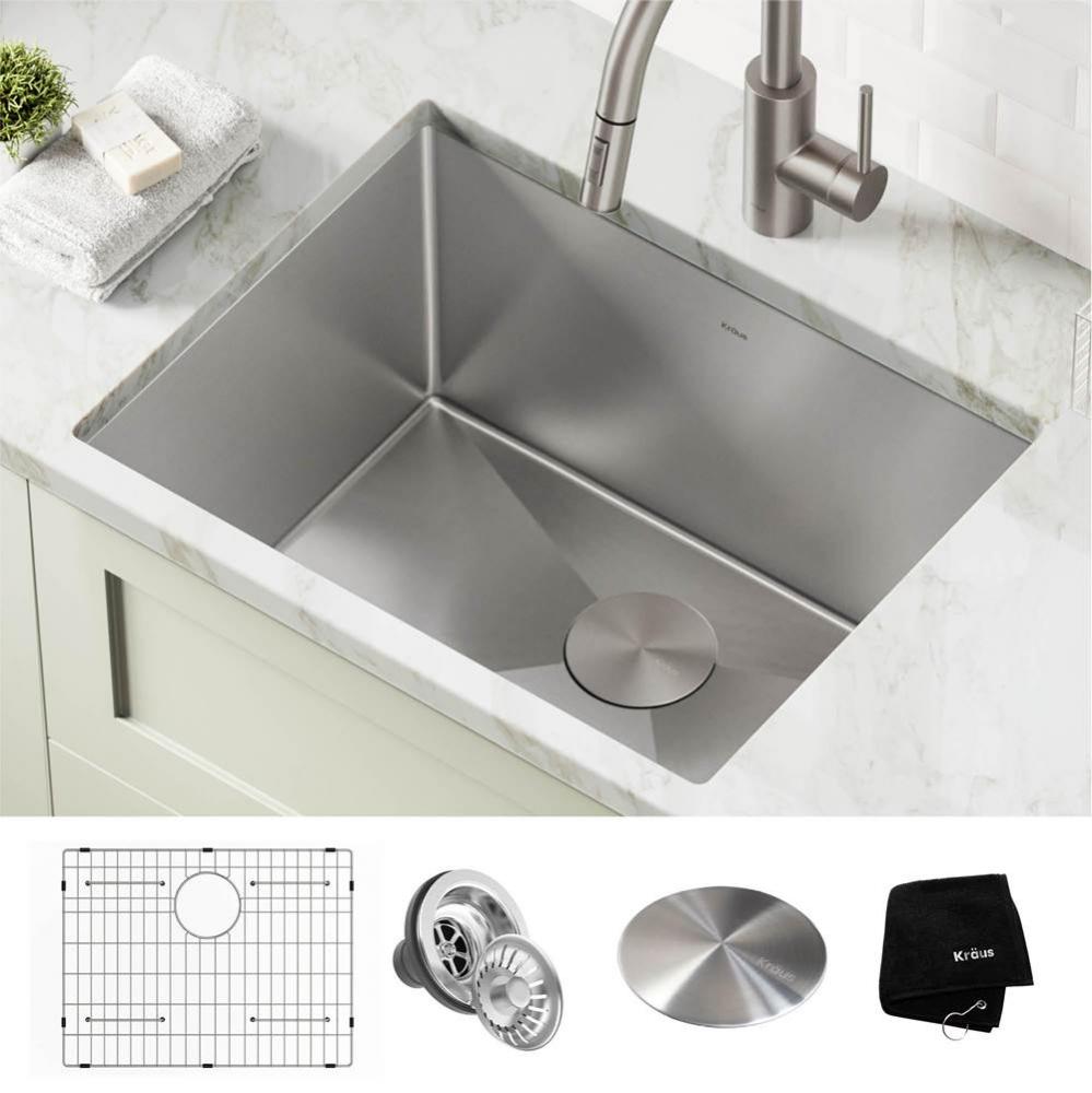 Standart PRO 24'' Undermount 16 Gauge Stainless Steel Single Bowl Laundry Utility Sink