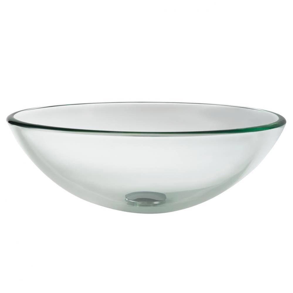 KRAUS Round Clear Glass Vessel Bathroom Sink, 16 1/2 inch