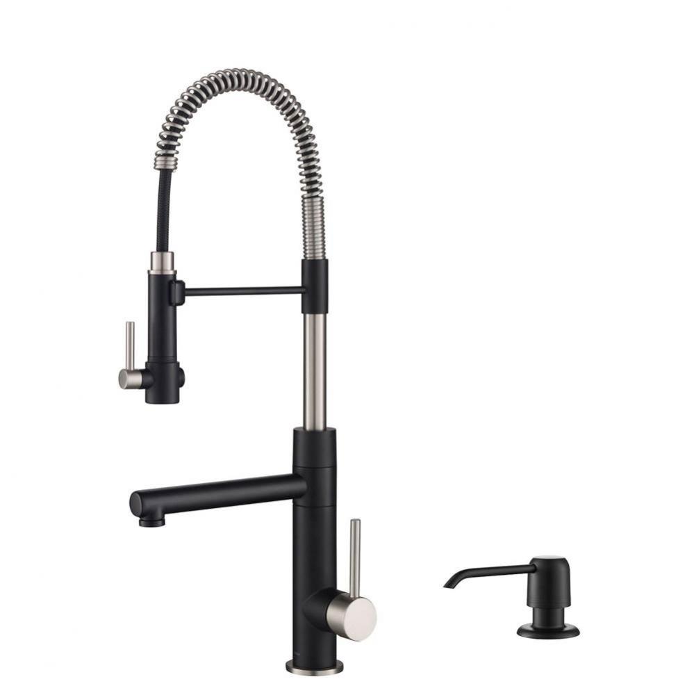 Artec Pro Spot Free Finish Commercial Style Kitchen Faucet with Soap Dispenser, Stainless Steel/Ma