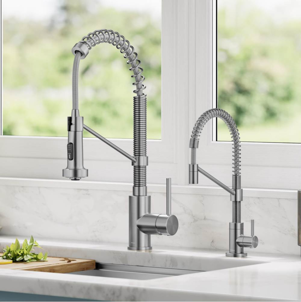 Bolden Commercial Style Pull Down Kitchen Faucet and Water Filter Faucet Combo in Spot-Free Stainl
