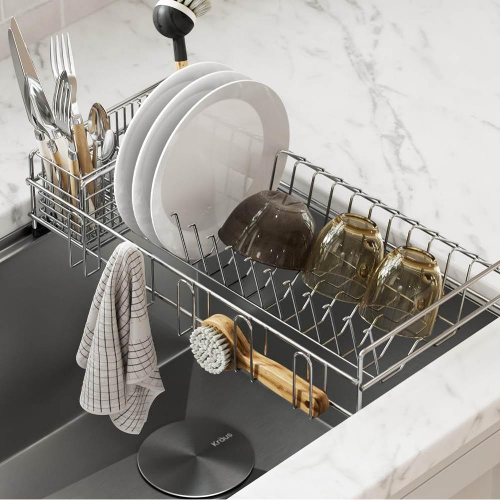 KRAUS® Workstation Kitchen Sink Dish Drying Rack Drainer and Utensil Holder in Stainless Stee