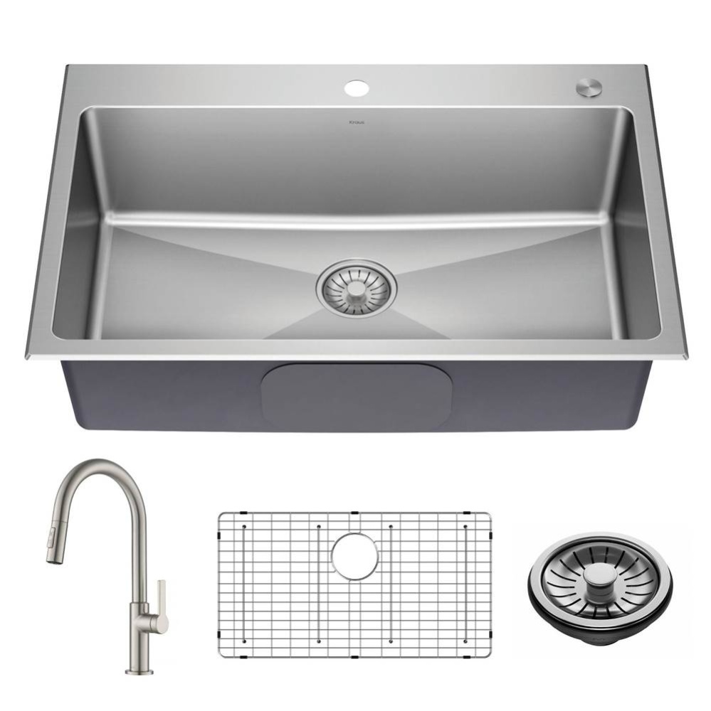 Standart PRO 33'' Drop In / Undermount Single Bowl 18-Gauge Stainless Steel Kitchen Sink