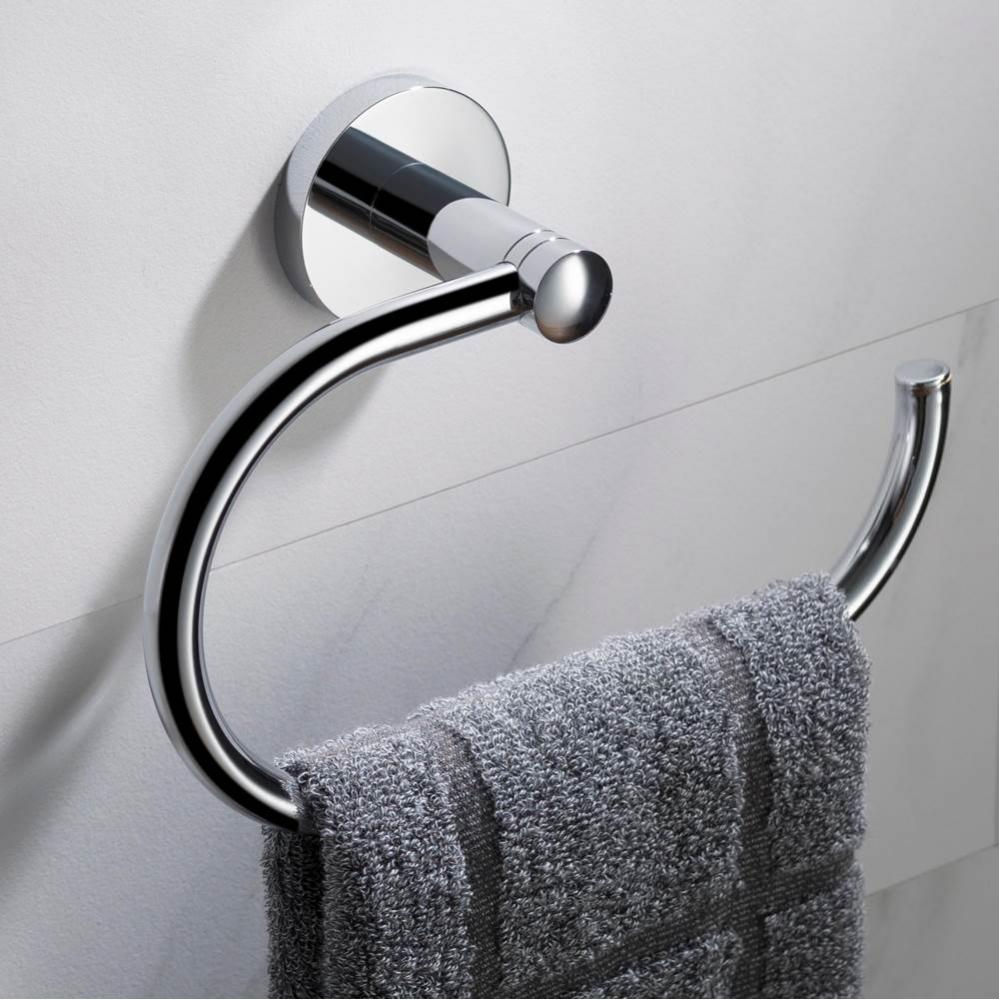 Elie Bathroom Towel Ring, Chrome Finish