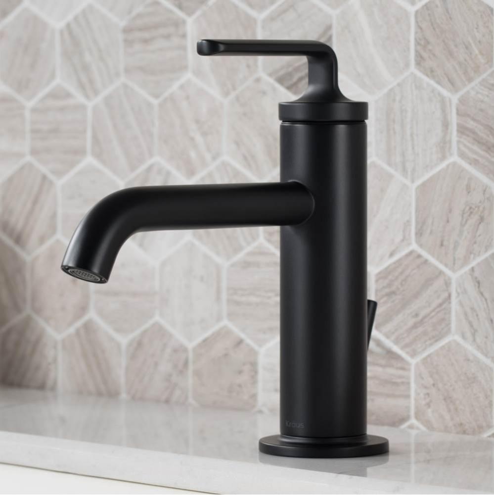 Ramus™ Single Handle Bathroom Sink Faucet with Lift Rod Drain in Matte Black (2-Pack)