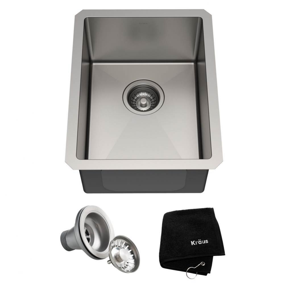 Standart PRO 14-inch 16 Gauge Undermount Single Bowl Stainless Steel Kitchen Bar Sink