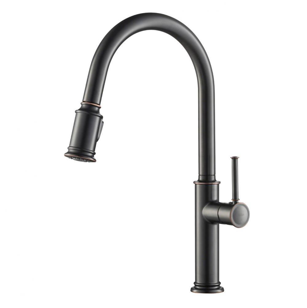 Sellette™ Single Handle Pull Down Kitchen Faucet and Deck Plate in Oil Rubbed Bronze Finish