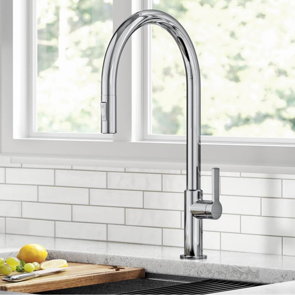 Oletto™ High-Arc Single Handle Pull-Down Kitchen Faucet in Chrome