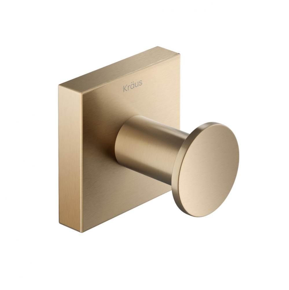 Ventus Bathroom Robe And Towel Hook, Brushed Gold Finish