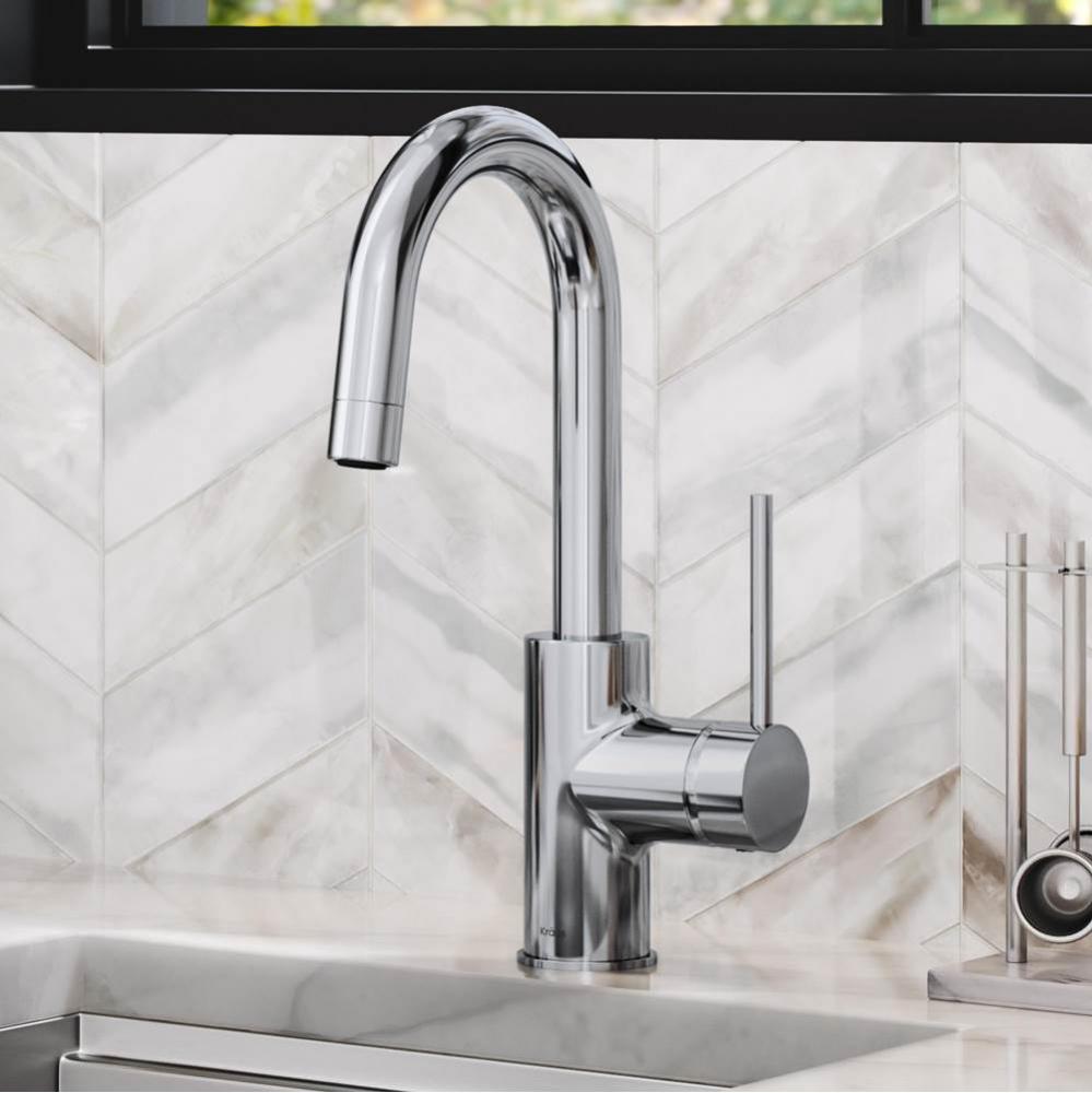 KRAUS Oletto™ Single Handle Kitchen Bar Faucet in Chrome Finish