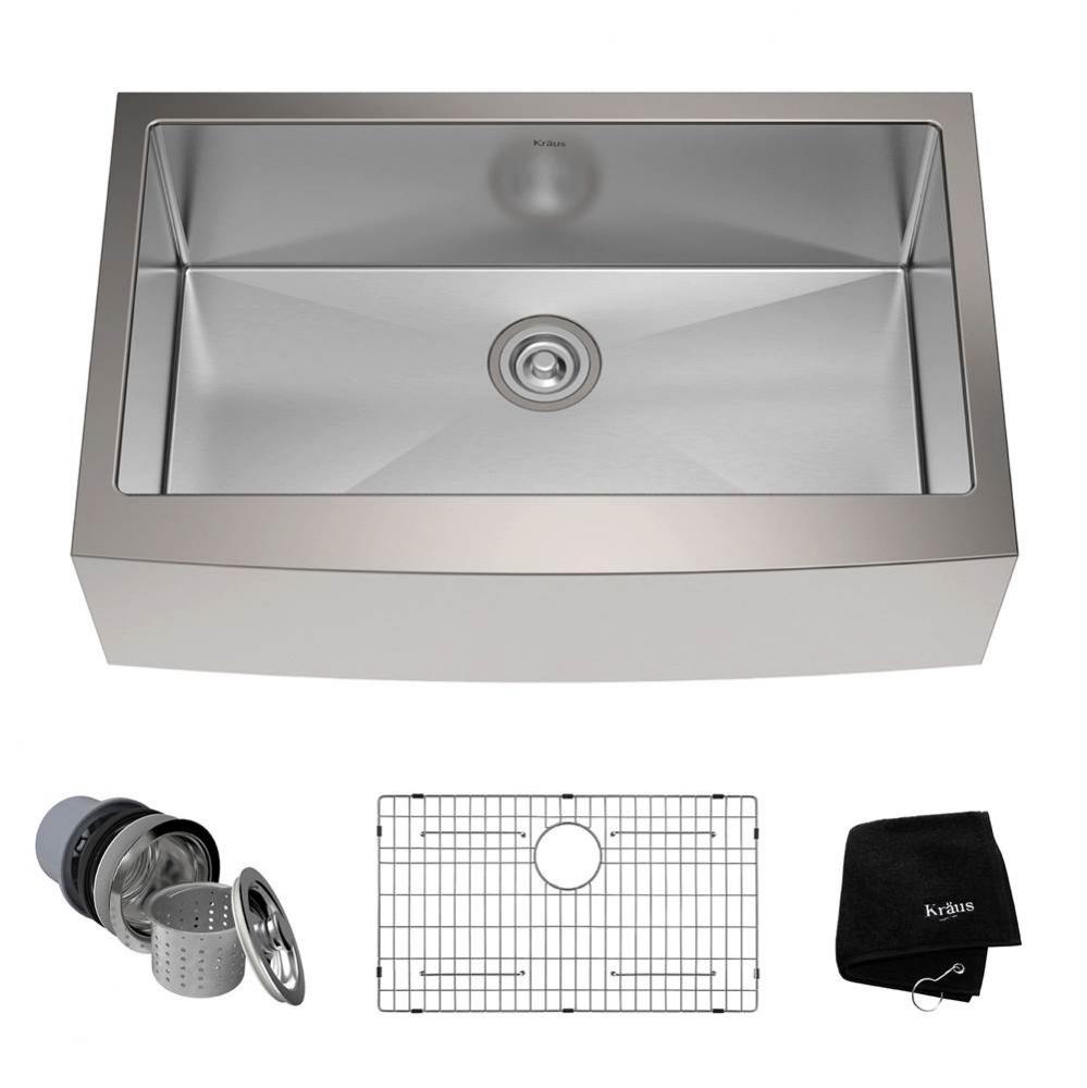 Standart PRO 33-inch 16 Gauge Single Bowl Stainless Steel Farmhouse Kitchen Sink